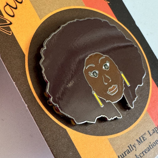 Naturally Me SKCreations African American Lapel Pin Brown  Hair w Streaks NWT 