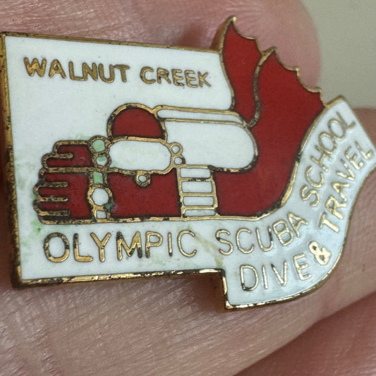 Vintage Walnut Creek Olympic Scuba School Dive & Travel Lapel Pin 