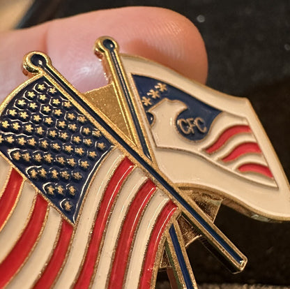 Gold Tone Combined Federal Campaign CFC Eagle Flag Logo Lapel Pin