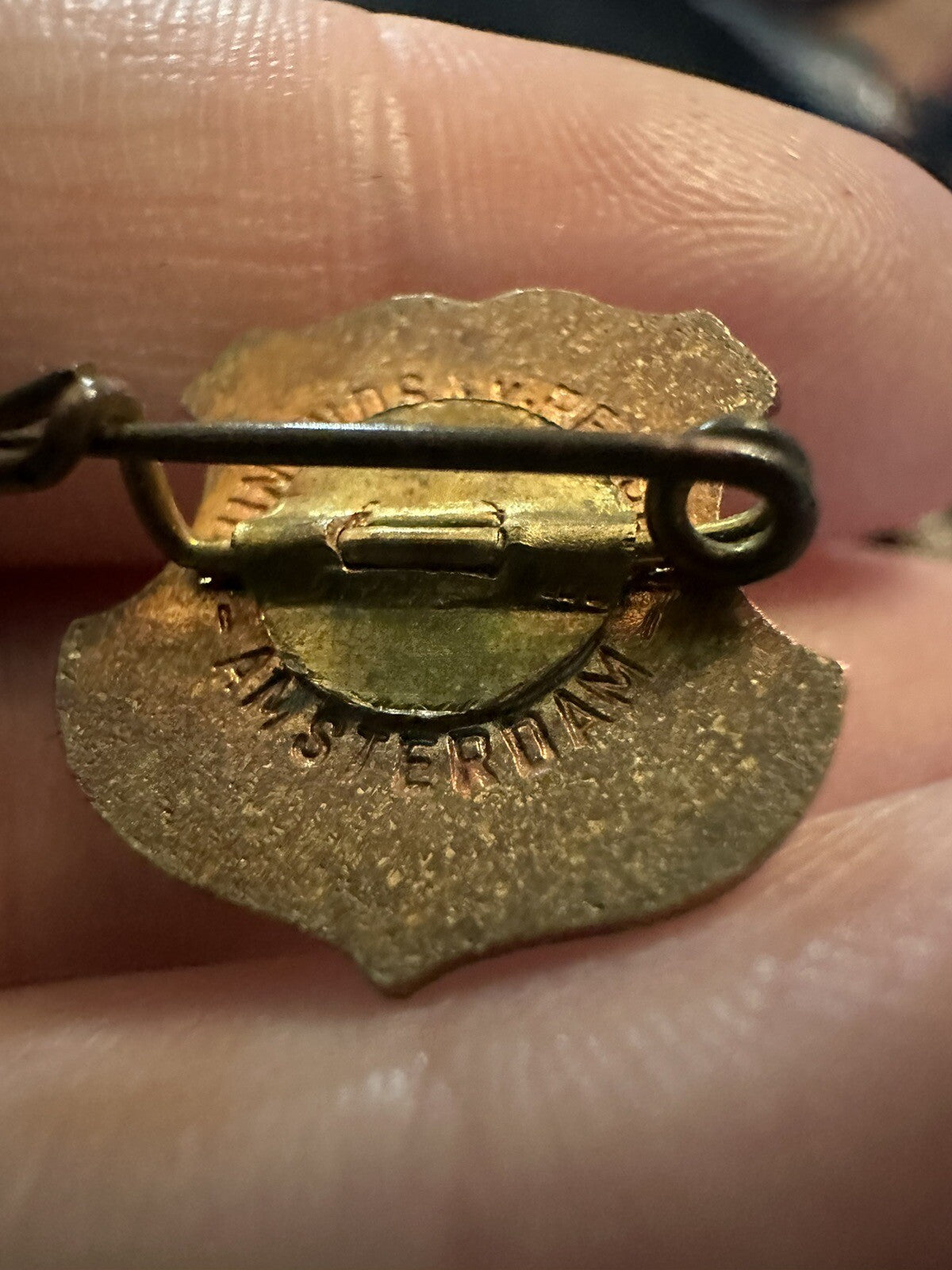 Antique Asiento Curacao Ship Boat Travel Souvenir Lapel Pin Netherlands