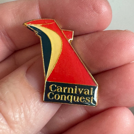 Vintage Carnival Cruises Conquest Tail Fin Lapel Pin 