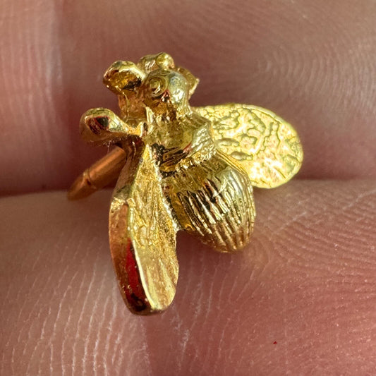 Vintage Miniature Gold Bee Brooch – Small Insect Pin Vintage Jewelry