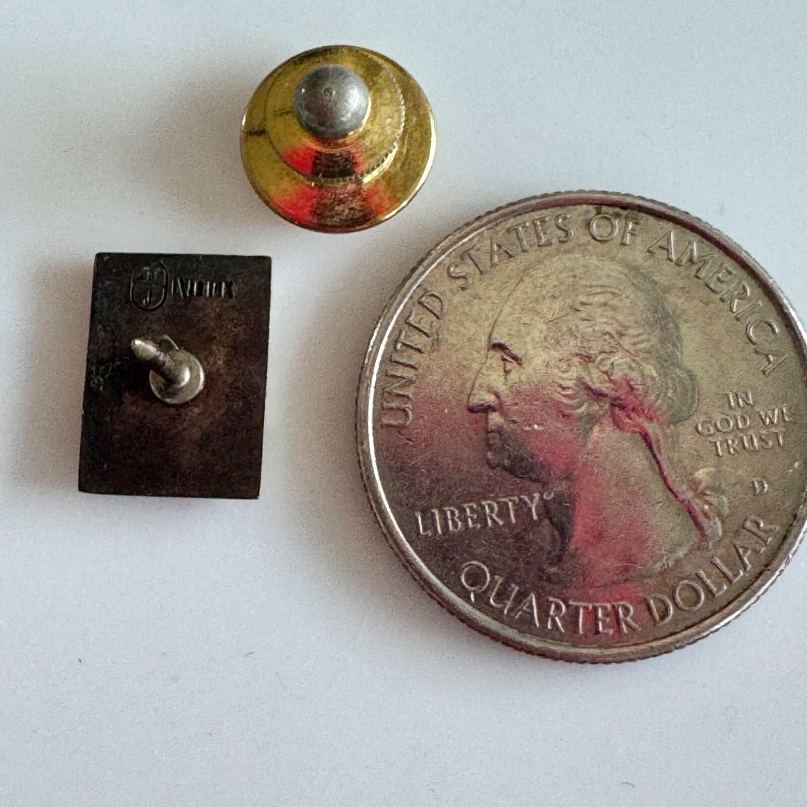 Vtg GE Lapel Pin Tie Tack Gold Tone General Electric Service Award 1/10 10k GF