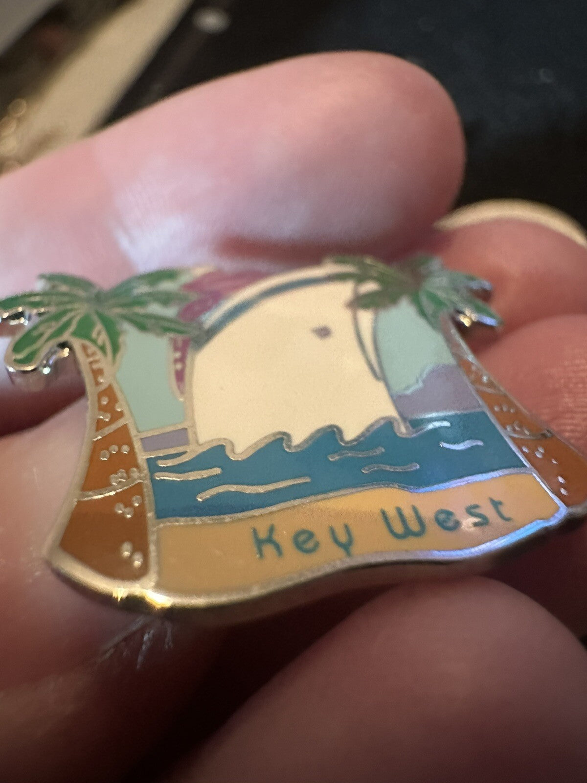 Key West Florida Cruise Ship Yacht Palm Tree Travel Souvenir Lapel Pin Tack Tac