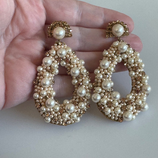 Vintage deepa by Deepa Gurnani Arabella Statement Faux Pearl Drop Earrings