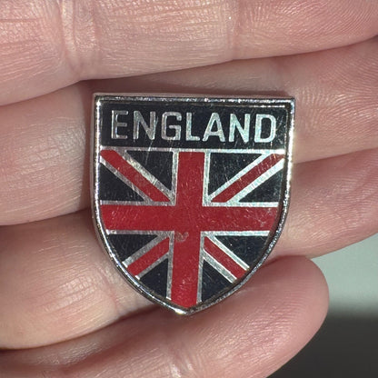 Vintage England Flag Union Jack Shield Crest Lapel Pin