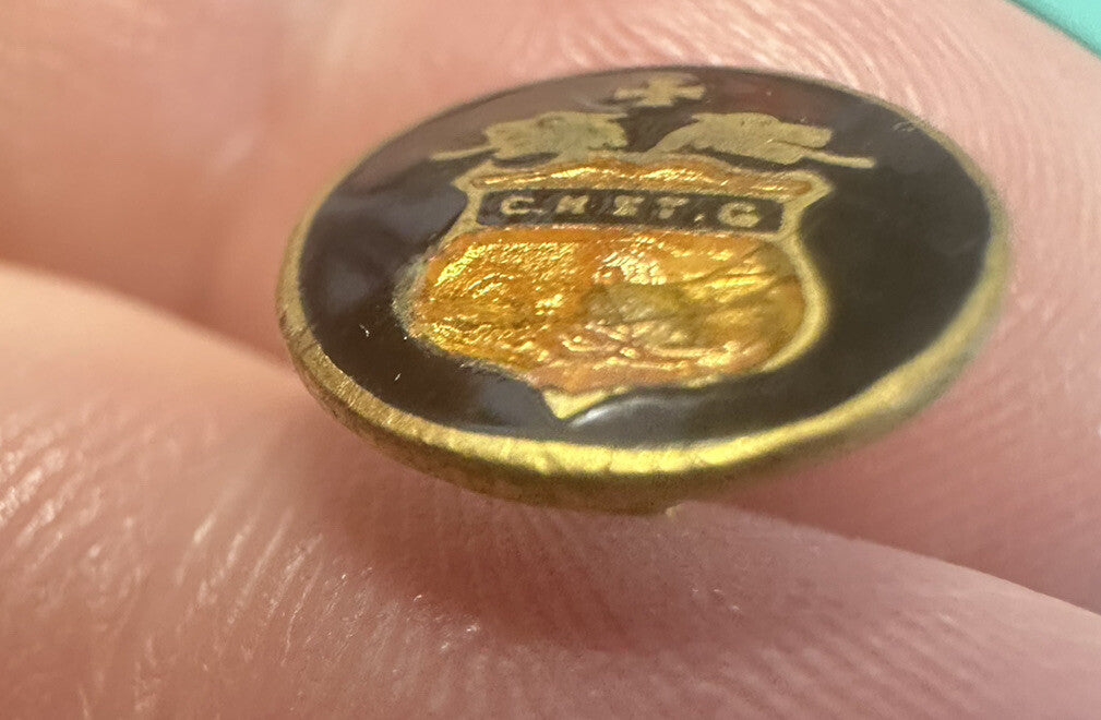 Antique Catholic Knights of St. George Screwback Lapel Pin Collar Stud