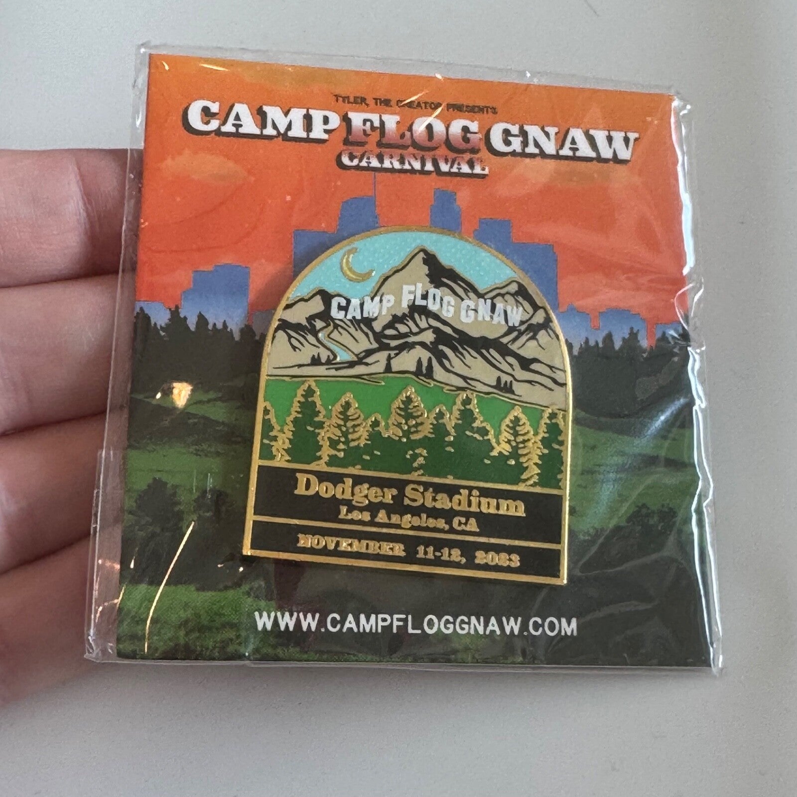 2023 Camp Flog Gnaw Carnival Tyler the Creator Lapel Pin Dodger Stadium