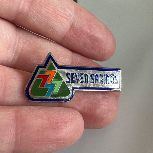 Vintage Seven Springs Ski Resort Lapel Pin Pennsylvania Skiing