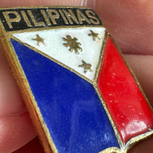 Vintage Pilipinas Philippines Coat of Arms Enamel Lapel Pin Souvenir Tourist