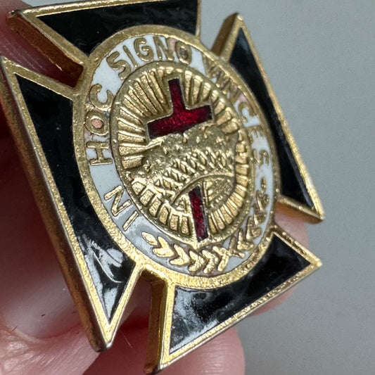 Vintage Knights Templar Cross Bolo Tie Slide – In Hoc Signo Vinces Emblem