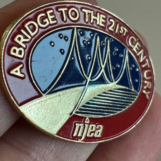 Vintage NJEA A Bridge to the 21st Century Lapel Pin New Jersey Education Assn.