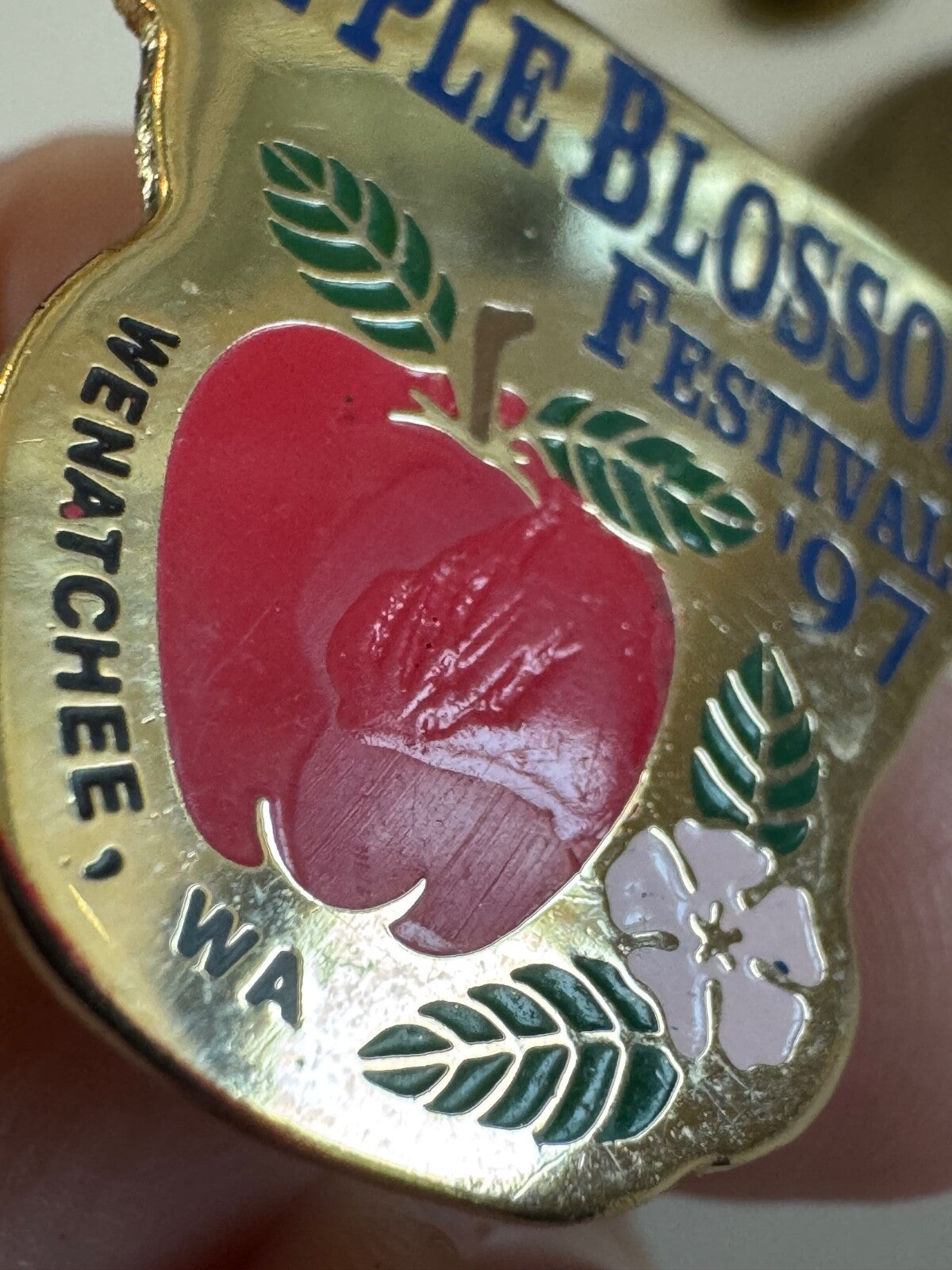 Vintage 1997 Wenatchee Apple Blossom Festival Pin Washington 