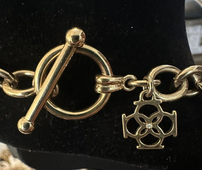 Ann Taylor Necklace Chain Pave Set Clear Crystals Rhinestones Gold Tone 34”