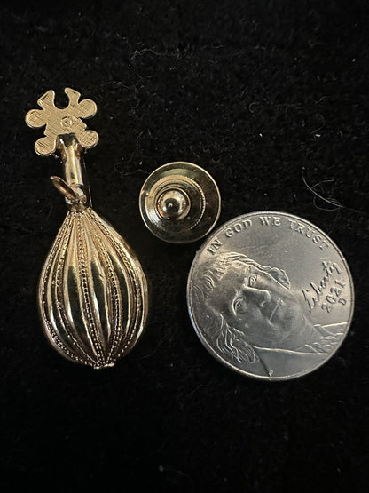 Unsigned Vintage Avon Mandolin Musician Tack Pin Gold Tone & Rhinestones