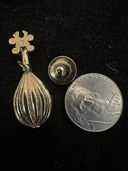 Unsigned Vintage Avon Mandolin Musician Tack Pin Gold Tone & Rhinestones