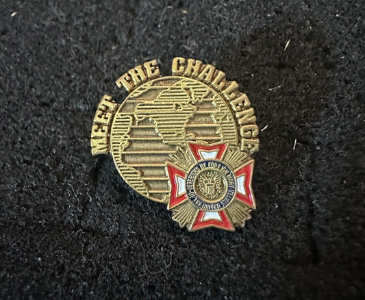 VETERANS OF FOREIGN WARS VFW Meet the Challenge Lapel Pin Hat Tac