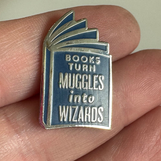 Books Turn Muggles into Wizards Lapel Pin Harry Potter Themed