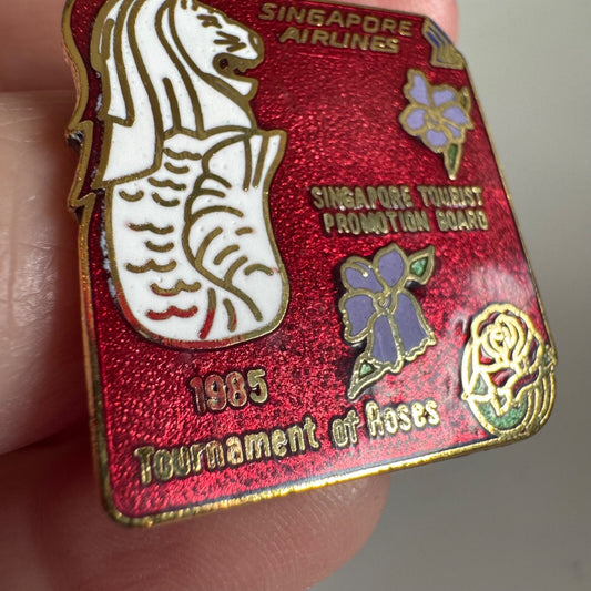 Vintage 1985 Singapore Airlines Tournament of Roses Rose Parade Bowl Pin
