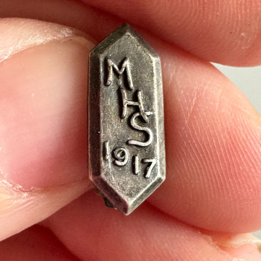 Antique 1917 MHS High School Sterling Silver Lapel Pin