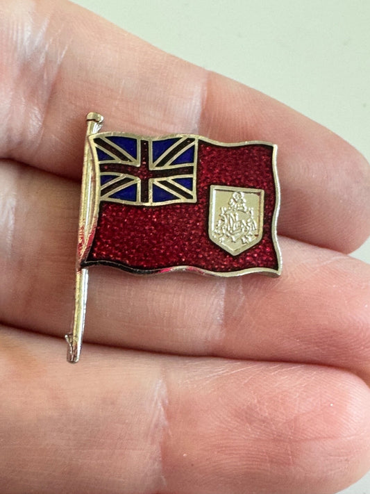 Vintage Bermuda Flag Enamel Pin – Red Ensign British Overseas Territory