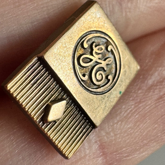 Vtg GE Lapel Pin Tie Tack Gold Tone General Electric Service Award 1/10 10k GF