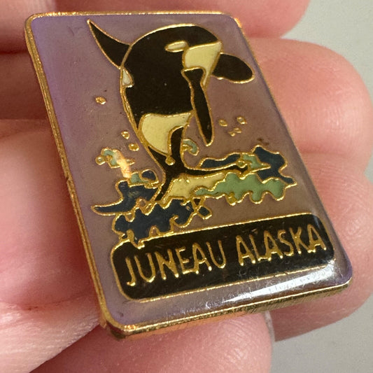 Vintage Juneau Alaska Orca Lapel Pin Souvenir Tourist