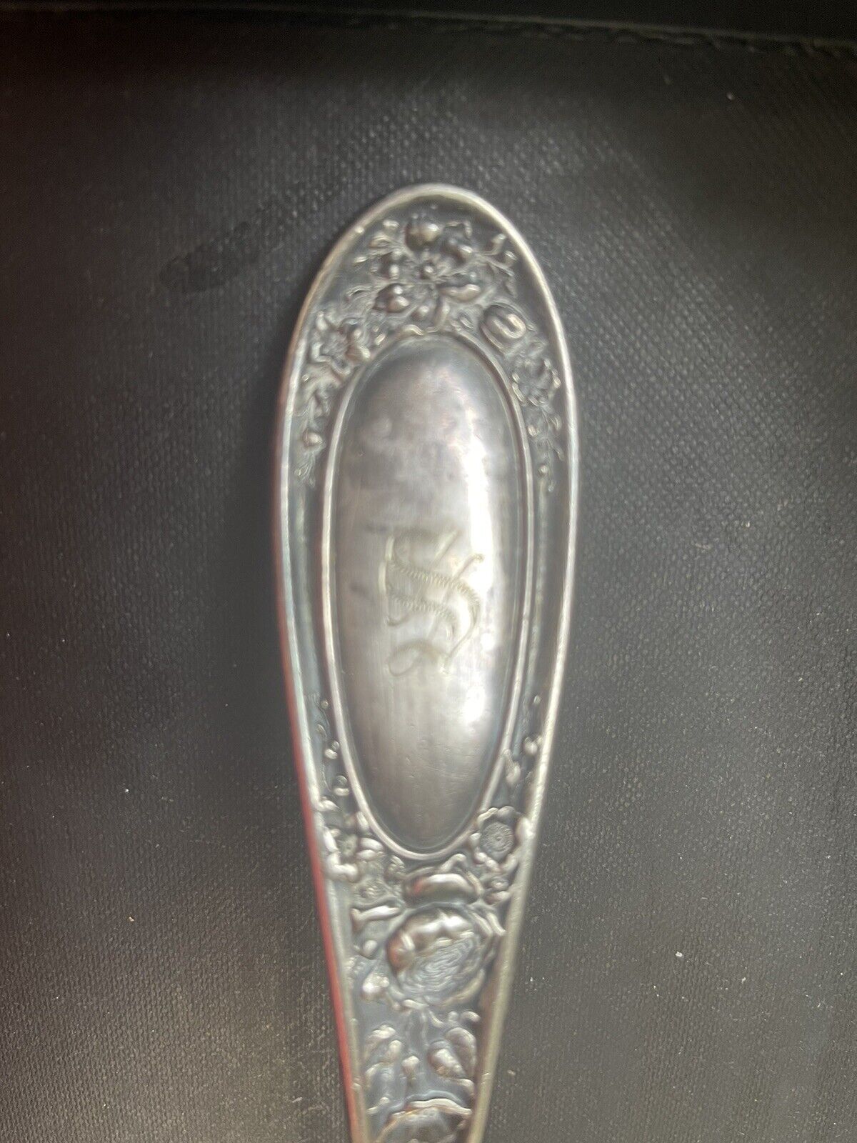 1909 BLOSSOM Pattern Oyster Soup Ladle R  Wallace Silver Plate 12”