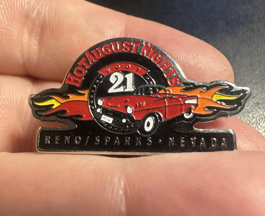 Vintage Hot August Nights 21 2007 Lapel Pin Reno Nevada NOS