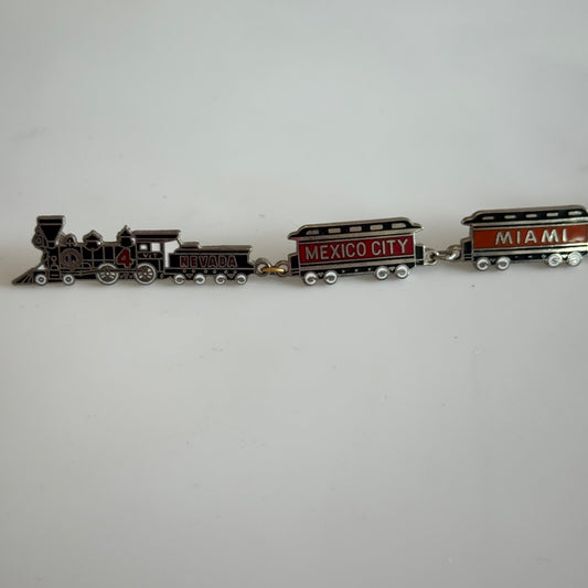 1974 LIONS CLUB GROUP OF 6 TRAIN PINS Nevada Mexico City Miami Honolulu