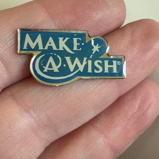 Vintage Make-A-Wish Foundation Lapel Pin – Blue White Charity Enamel