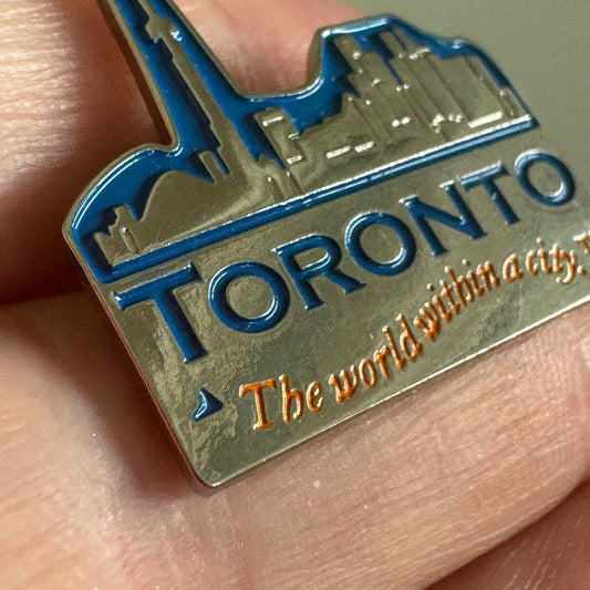 Vintage Toronto Skyline Lapel Pin CN Tower The World Within A City Souvenir
