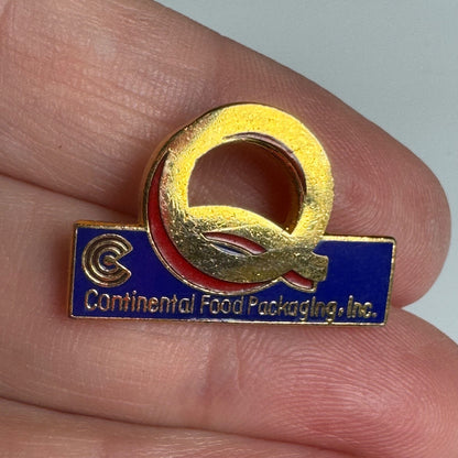 Vintage Continental Food Packaging Q Lapel Pin Enamel