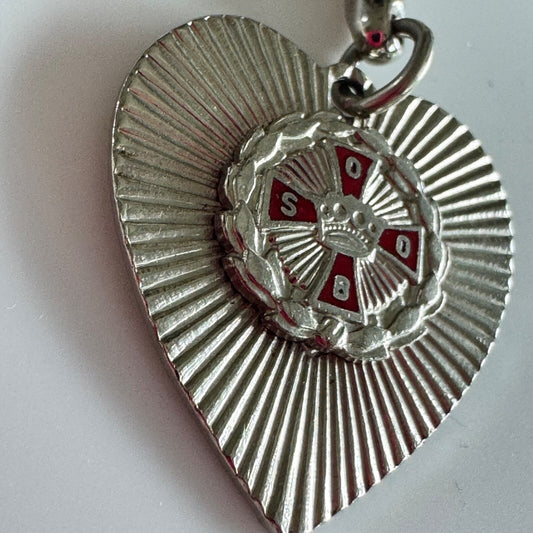 Vintage Social Order of the Beauceant Keychain – Silver Tone Templar SOOB