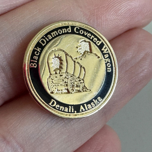 Black Diamond Covered Wagon Lapel Pin – Denali, Alaska