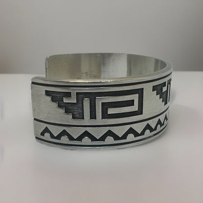 Vintage KABANA Sterling Silver .925 Southwestern Cuff Bracelet Tribal
