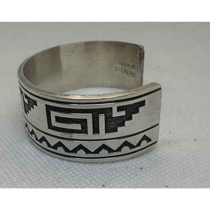 Vintage KABANA Sterling Silver .925 Southwestern Cuff Bracelet Tribal