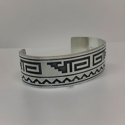Vintage KABANA Sterling Silver .925 Southwestern Cuff Bracelet Tribal