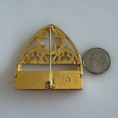 Cathedral Window Brooch Pin With Assorted Removable Christian Scriptures