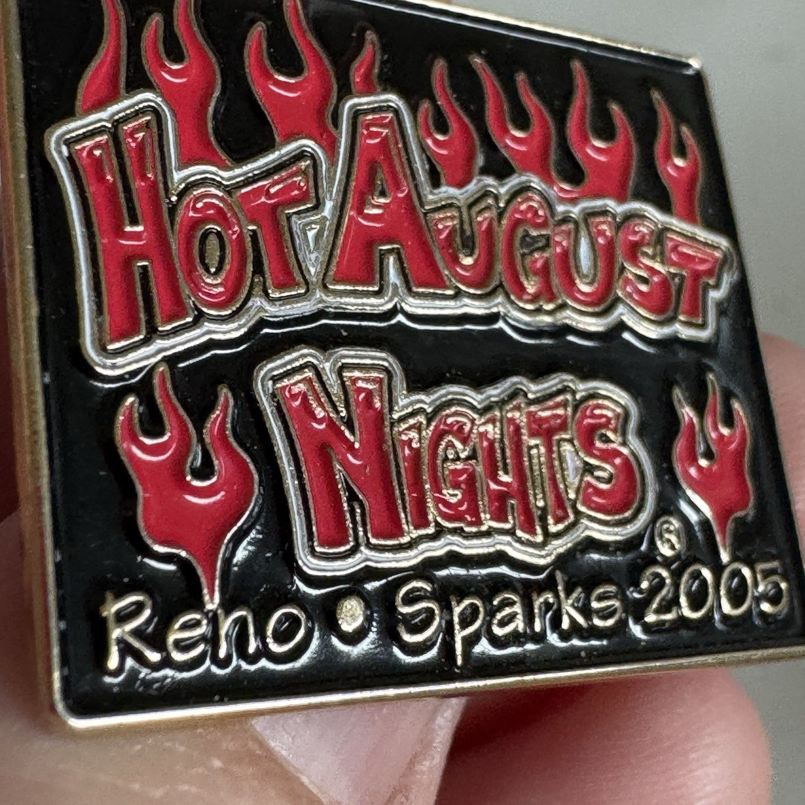 Vintage Hot August Nights 2005 Pin Reno Sparks New Old Stock Souvenir