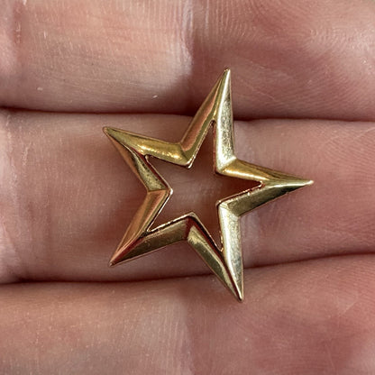Vtg Gold Tone Open Star Lapel Pin Tie Tack