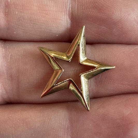 Vtg Gold Tone Open Star Lapel Pin Tie Tack
