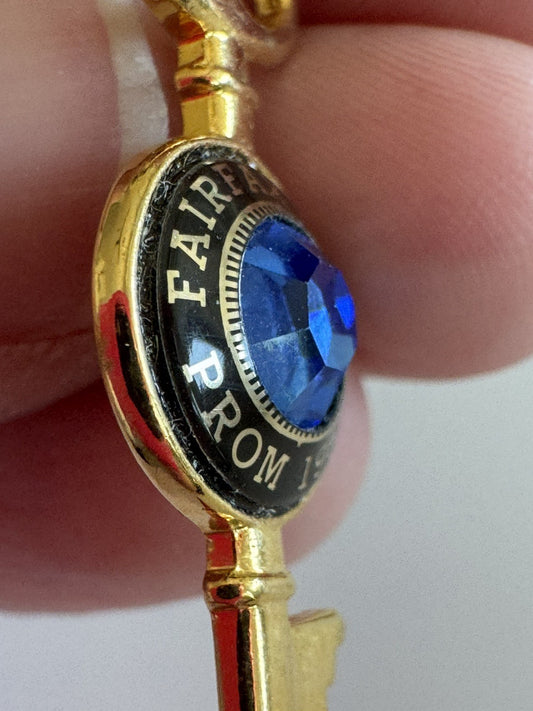 Vintage 1982 Fairfax High School Prom Key Charm Pendant Necklace