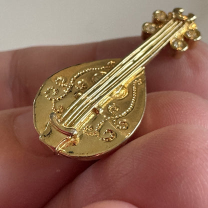 Vintage Brooch Mandolin Avon Brooch Music Lucite Pin