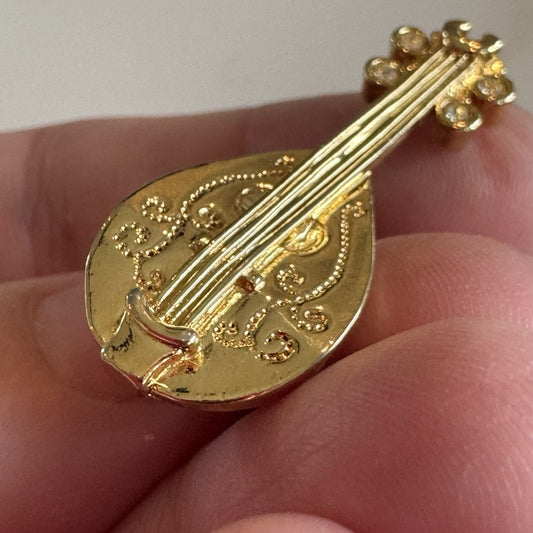 Vintage Brooch Mandolin Avon Brooch Music Lucite Pin