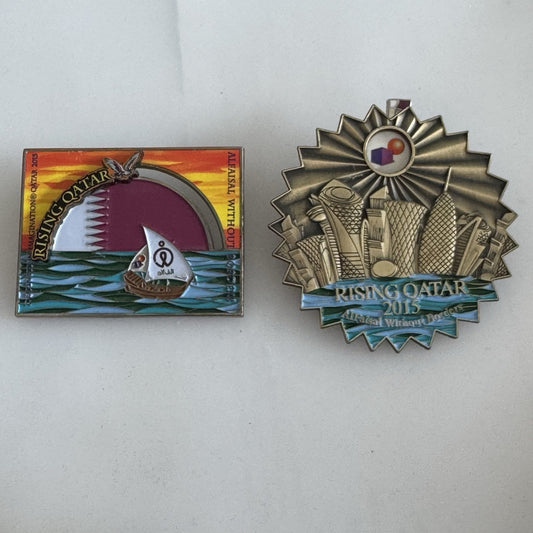 2015 Qatar Destination Imagination DI Articulated Trading Pin Set Rising